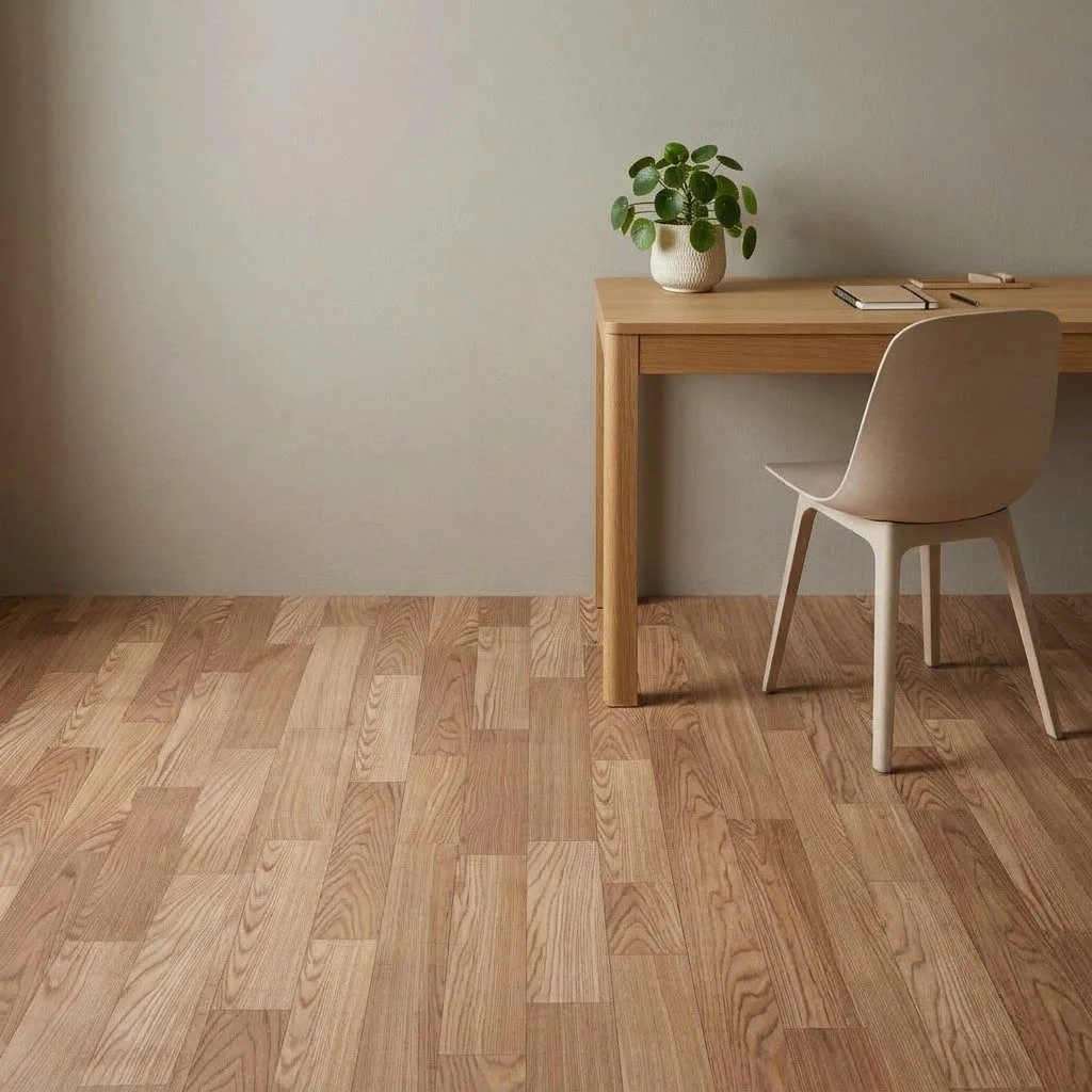 Linoleum H038-13.2, Aspect Parchet Lemn Natural, Maro Deschis, Grosime 1.2 mm, Latime Rola 100 cm – Pentru Uz Rezidential - imagine 2